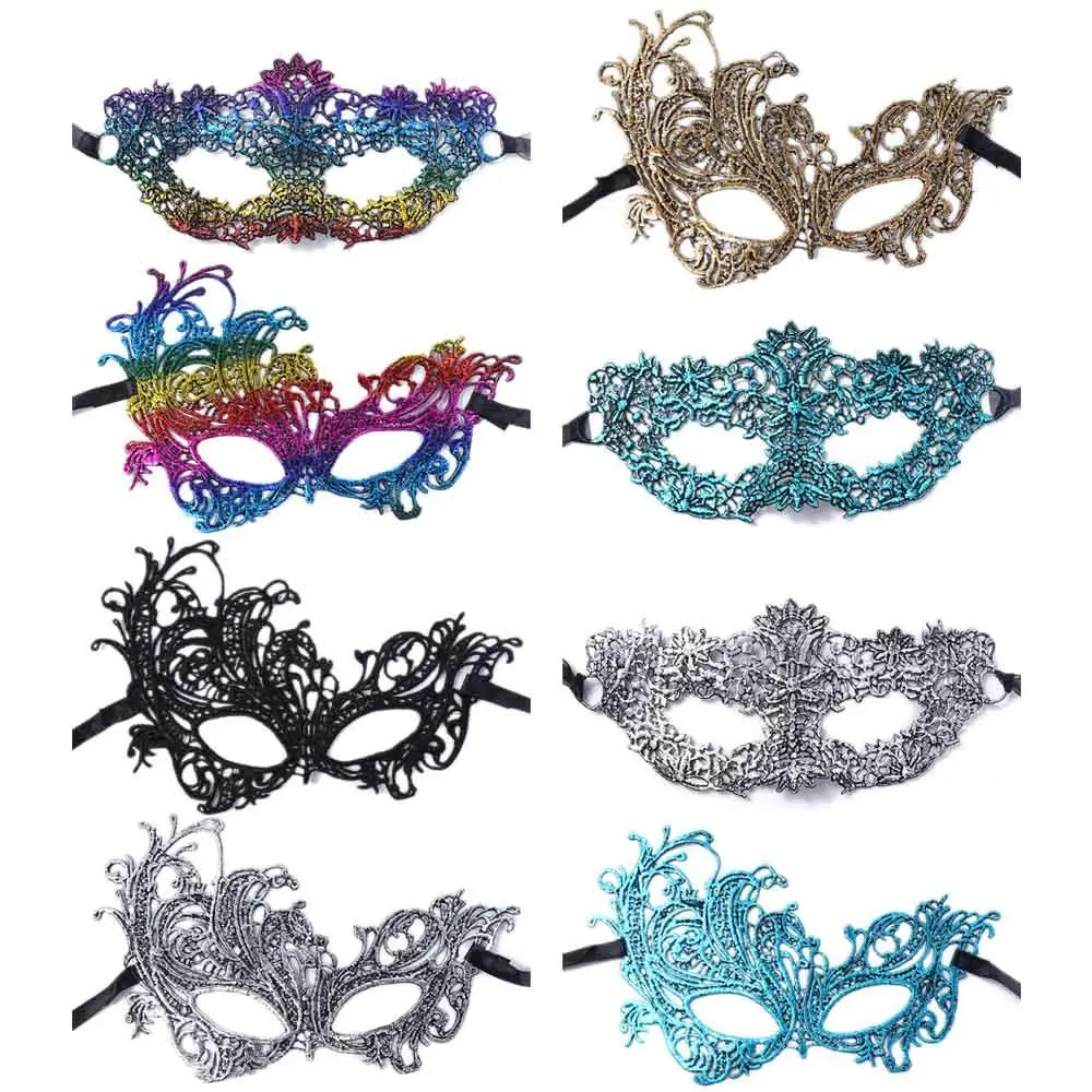 

Carnival Bronzing Eye Mask Halloween Supply Face Mask Cosplay Prom Props Lace Masquerade Party Supplies Dance Masks Venice Mask
