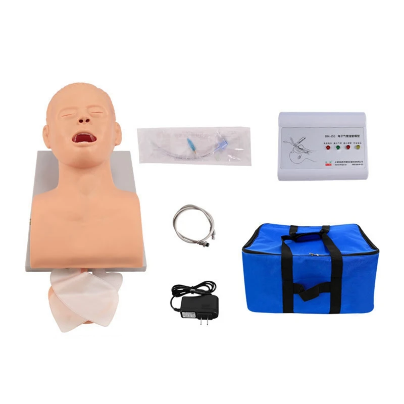 

Intubation Model Teaching Model, 110V Adult Airway Management Trainer Tracheal Intubation Training Simulator(US PLUG)