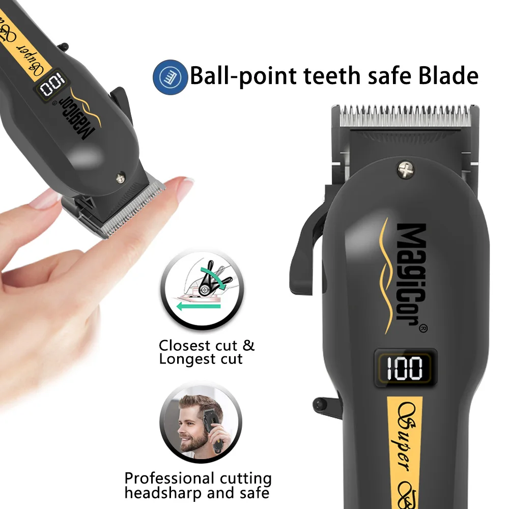 Home Hair Clipper for Men Easy to Use Cordless Hair Trimmer Rechargeable Cutting Machine with LED