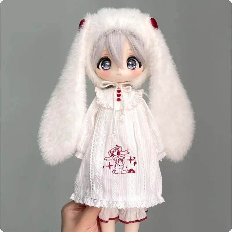 

BJD Doll Clothes For 1/6 YOSD Doll White Top Pants Hat Set Dolls Clothing Accessories (No Dolls)