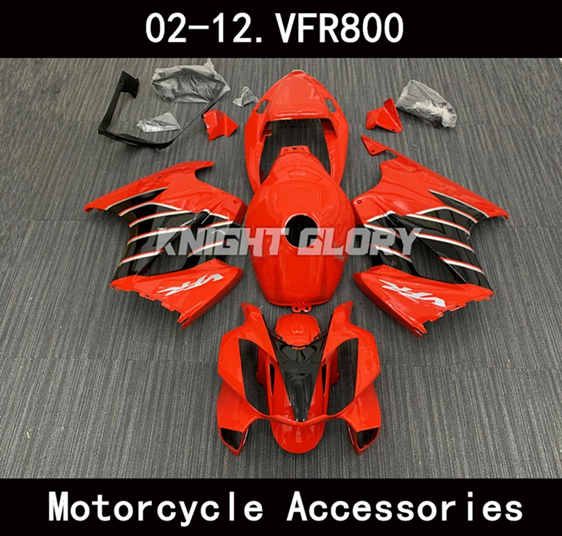 

Motorcycle complete set parts, suitable for 2002-2008 2010 2011 2012 VFR800 models. Body cover kit. ABS injection molding.