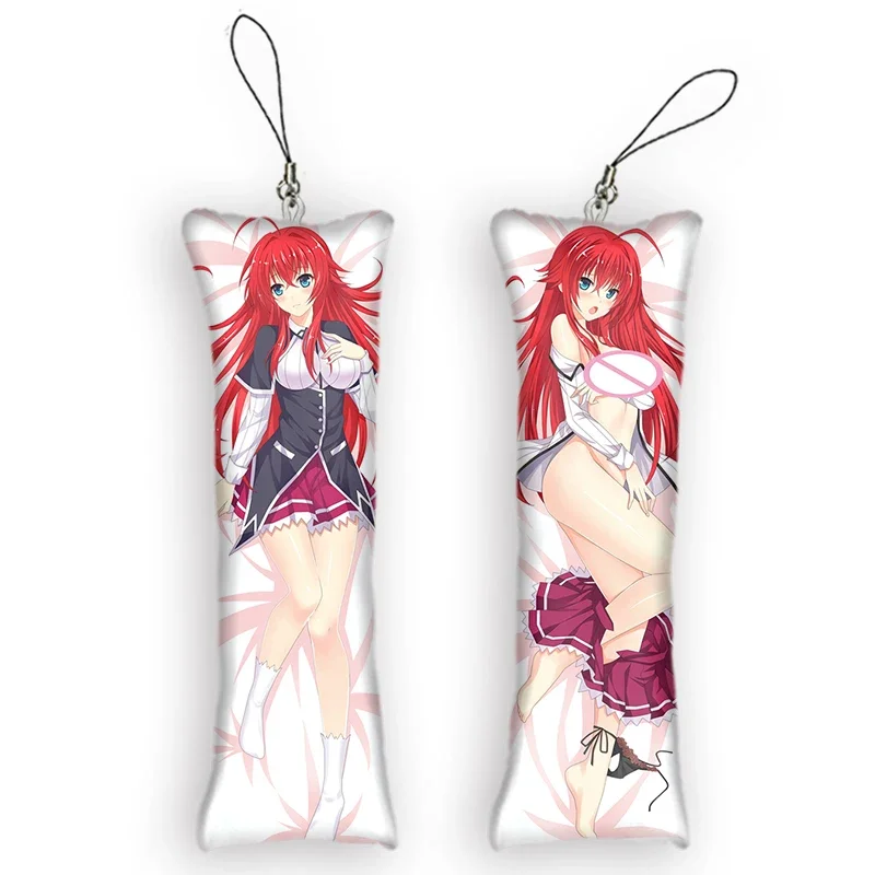 

High School DxD Rias Gremory Keychain Cute Mini Pendant 2 Side Print Hanging Ornament Anime Small Pillow Pendant Gift