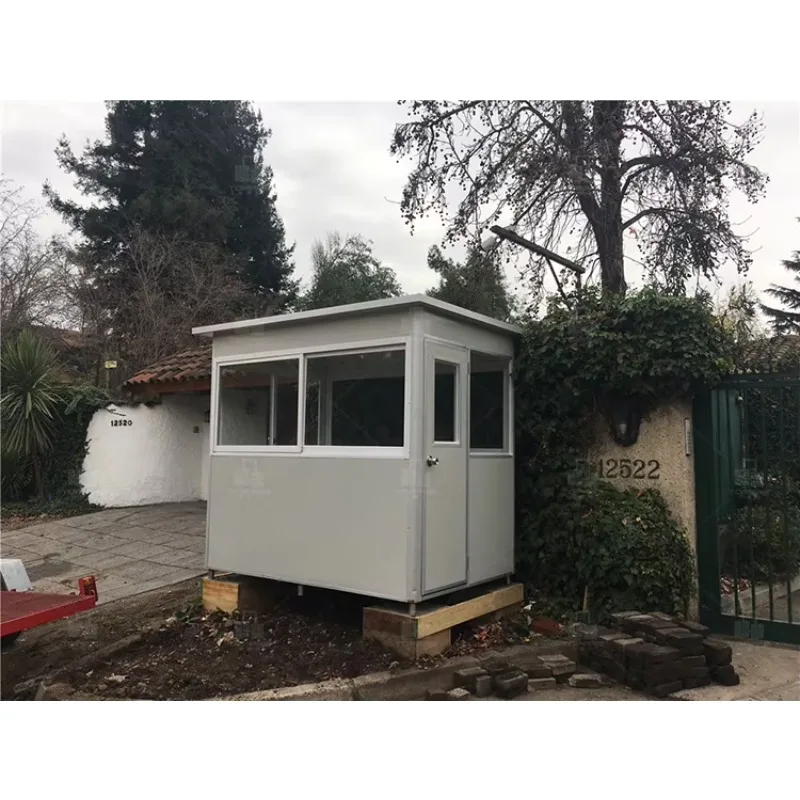 Sentry Box Prefabricated Kiosk Booth Portable Temporary Kiosk Outdoor Modern Security Booth Prefabricated Toll Booth Elegant view 3