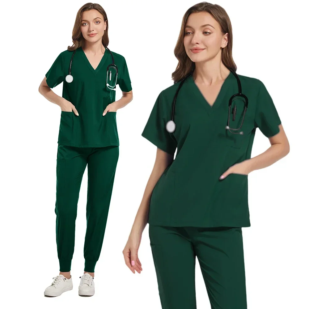 

Wholesale Nursing Sets Stretch Beauty Salon Workwear Medical Surgical Uniforms Pet Hospital Doctor Scrubs Suit Nurse Accessories