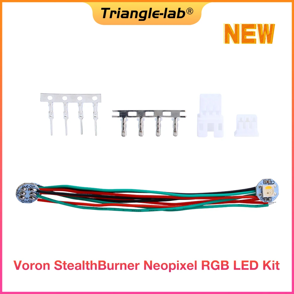 C Trianglelab RGB Mini Button PCB Voron StealthBurner Neopixel RGB LED Kit Voron2.4 Trident 3D Printer  PTFE Wiring Harness