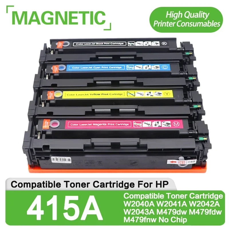 NEW 4PCS Compatible For HP 415A Compatible Toner Cartridge  W2040A W2041A W2042A W2043A M479dw M479fdw M479fnw No Chip