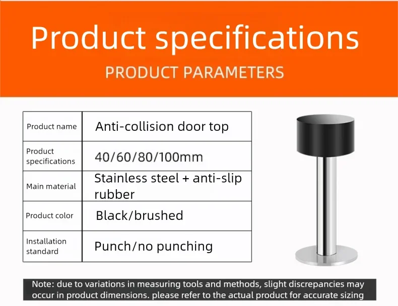 Gummi-Türstopper, selbstklebender Wand- und Bodenschutz, robuster Türgriffstopper, nicht stanzbar, stumm, Türstopper, Heim-Hardware – Detail 10