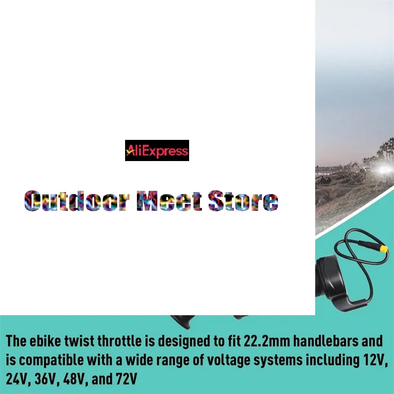 12 فولت إلى 72 فولت أسود دراجة كهربائية خنق قبضة 3Pin المضادة للانزلاق 20X1 زوج دراجة كهربائية مقبض قبضة مقاوم للماء ل 22.2 مللي متر المقود