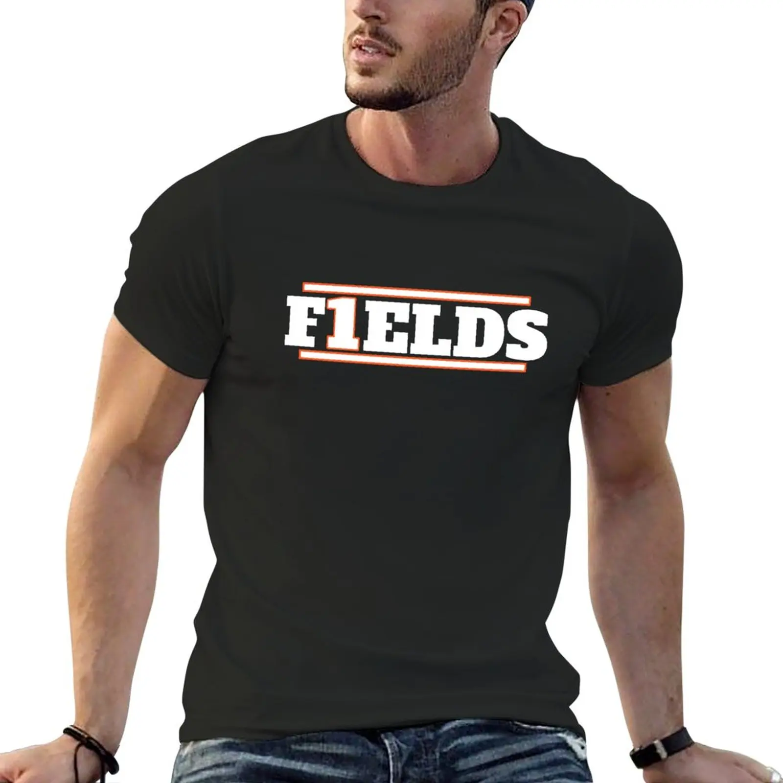 New Justin fields bears football T-Shirt new edition t shirt man clothes korean fashion heavyweight t shirts mens workout shirts