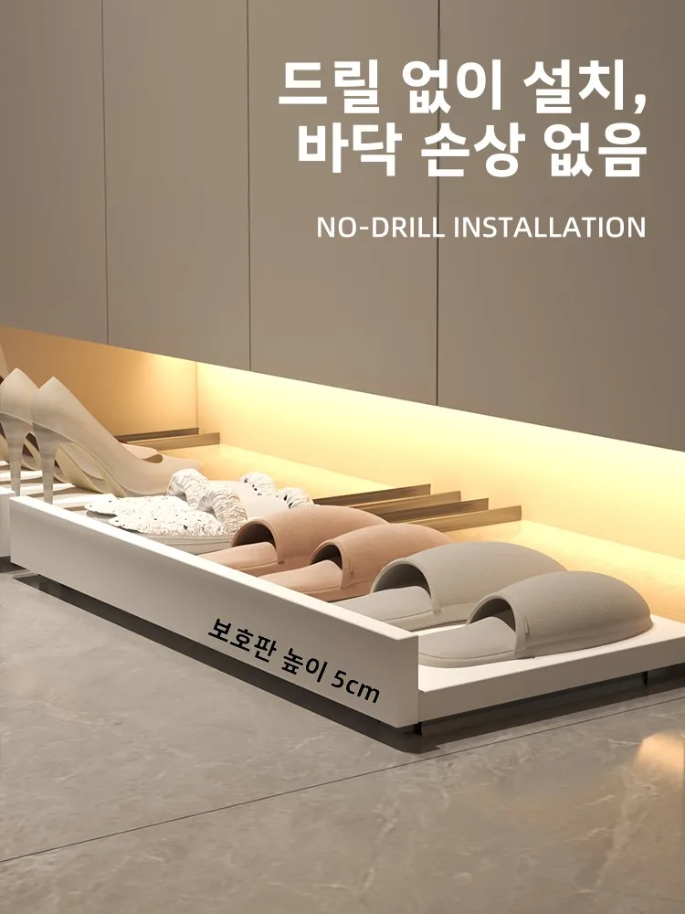 Wood Shoe Cabinet Drawer Tray Rebound Pullout Board underneath Home Storage Multi-Function Family Organizer Rack 썸네일 3