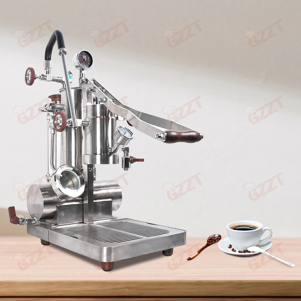 

Cafe Commercial Stainless Steel Manual Lever Espresso Machine 2 Boilers Electric Heating 58MM Saturated Extracting Coffee Maker