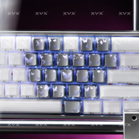 XVX 21 Keys Sliver Butterfly Keycaps IMD-Pattern Shine Through Heart-Shaped Keycaps OEM Profile DIY Decorative Keycapseycap