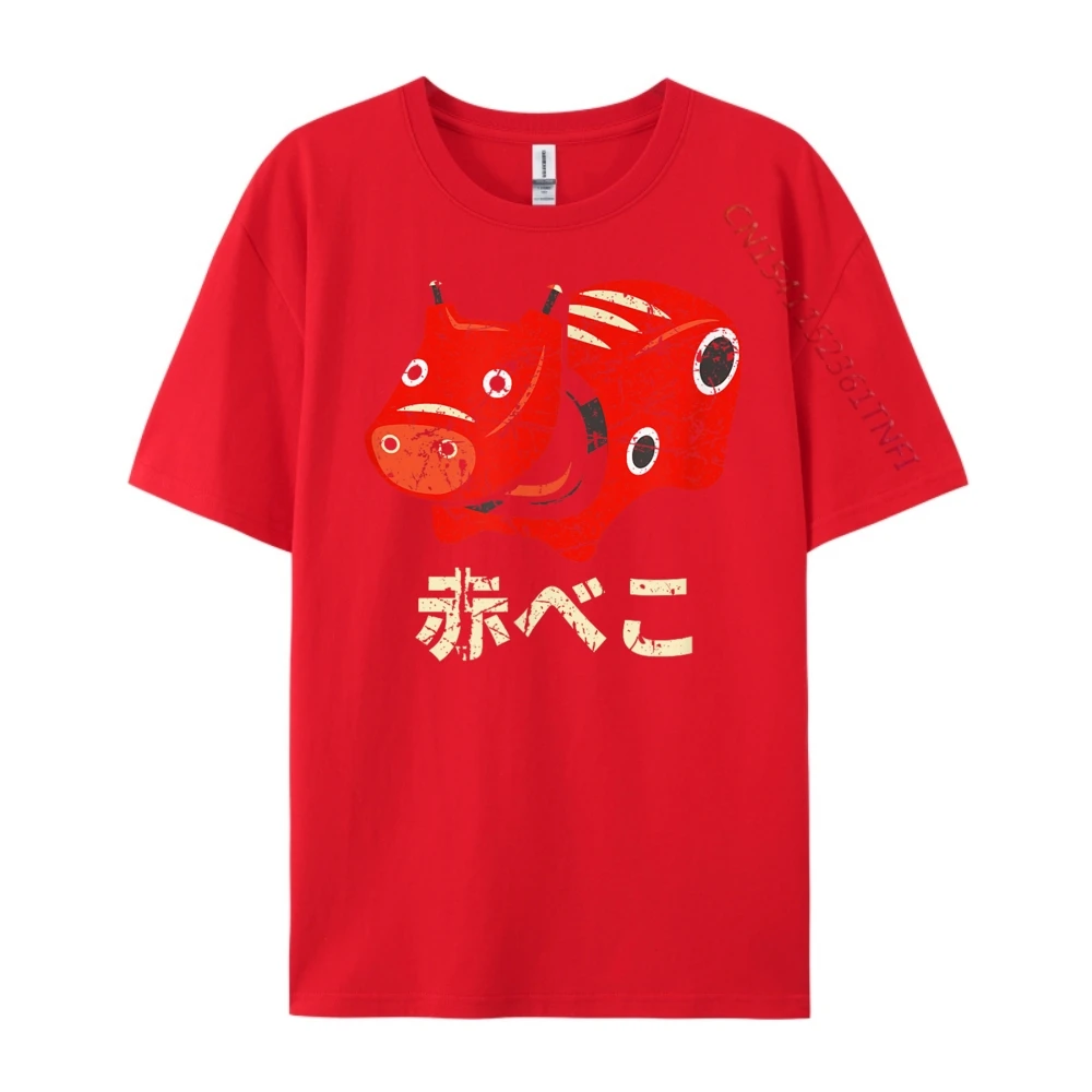 اليابان Akabeko البقرة الأسطورية من Aizu Fukushima تذكارية Camisetas Harajuku بلايز تي شيرت الأبجدية الملابس الفاخرة تي شيرت #3