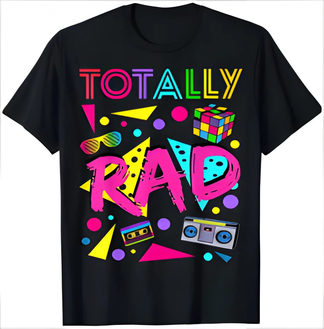 

New Total Rad 1980 Retro 80s Costume Party Theme T-shirt