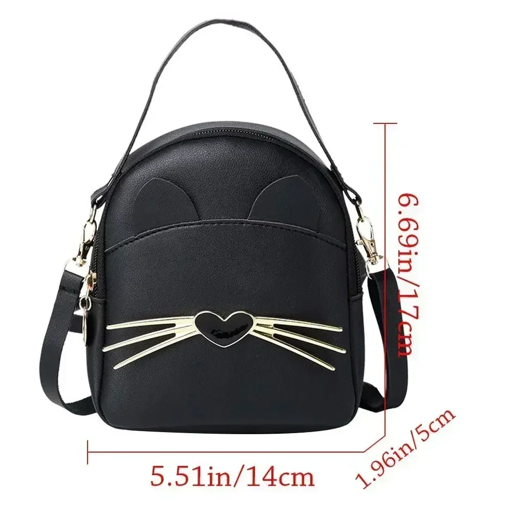 ADX01 Bolso de hombro a la moda para mujer, mochila bonita de dibujos animados, bolso de cuero PU, bandolera pequeña con textura delicada