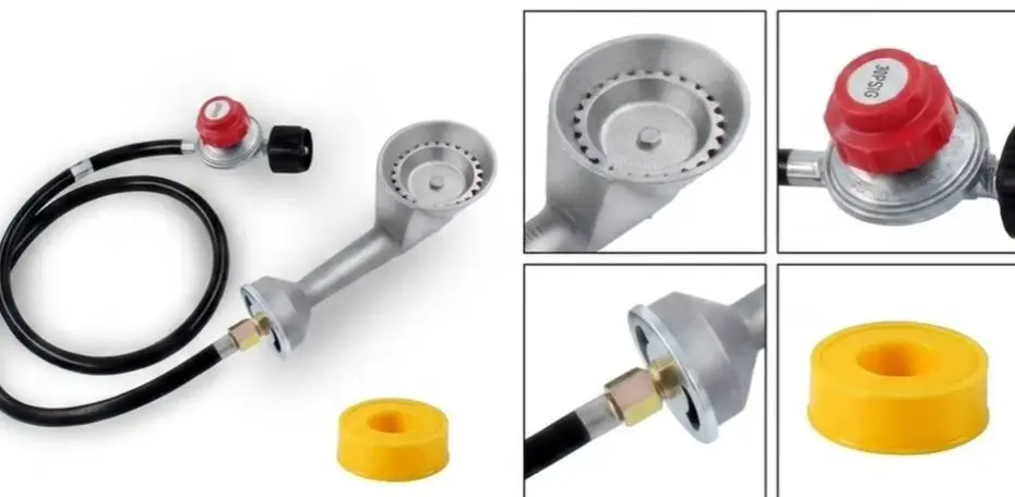 High Pressure Cast Iron Propane Burner Head With 0-20PSI Adjustable Regulator And Hose Kit For Outdoor Turkey Fryer Stove Cookin
