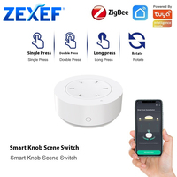 ZEXEF Tuya ZigBee Smart Knob Switch DIY Wireless Scene Button Dimmer Home Automation Linkage Remoter Alexa Google Voice