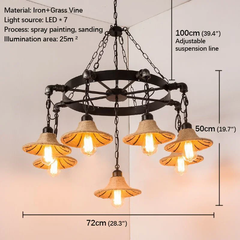 AFRA American Retro Pendent Lamp Industrial Wind Living Room Restaurant Loft Clothing Store Cafe Bar Box Homestay Chandelier