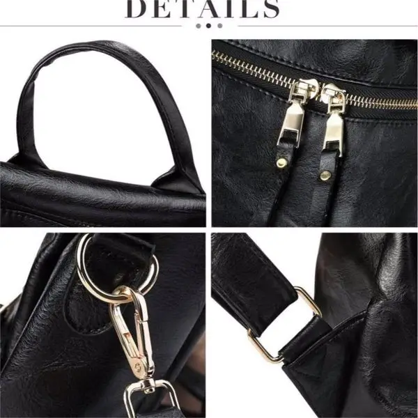 Tas Bahu Ransel Kulit PU Wanita Ransel Tahan Air Wanita Tas Bahu Sekolah Besar Kasual Modis