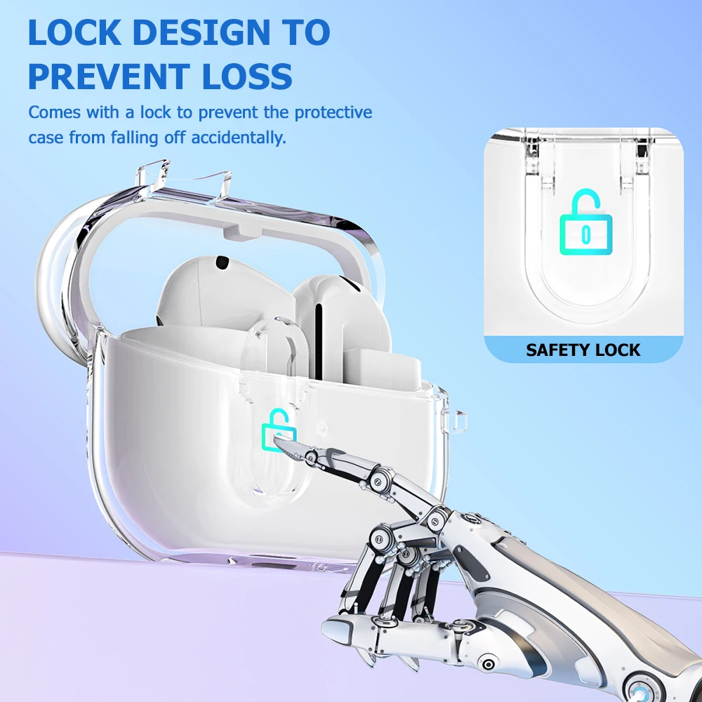 حافظة سماعة أذن منبثقة أوتوماتيكية لهاتف سامسونج جالاكسي بادز 3 برو Buds3 غطاء شفاف ناعم من مادة البولي يوريثان اللاسلكية بلوتوث سماعة رأس فوندا #2