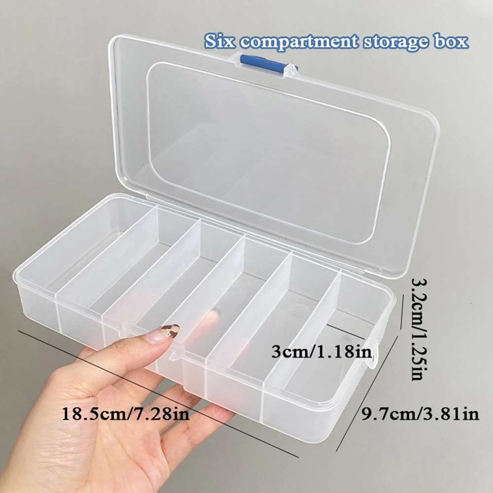 1Pcs Multifunctional Transparent Rectangle Case Storage Box Jewelry Box Makeup Tool Box Sturdy Durable Empty Plastic Boxes