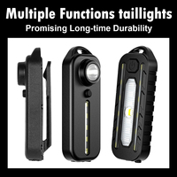 Keychain Mini Led Flashlight Bike Bicycle Light Usb Recharge 5v Dc Tail light Flash Warning Multi-functional Clip Portable Pocke