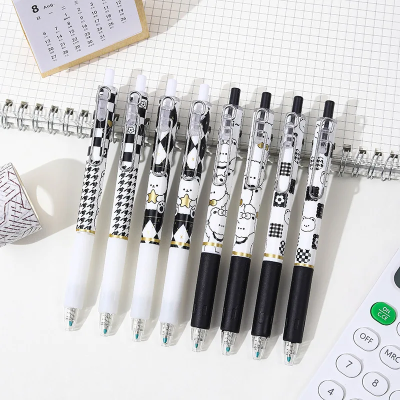 4 pcs/set Novelty Little Bear Cartoon Mechanical Gel Ink Pen School Office Writing Supplies Gift Stationery Cute Pen Kids Prizes