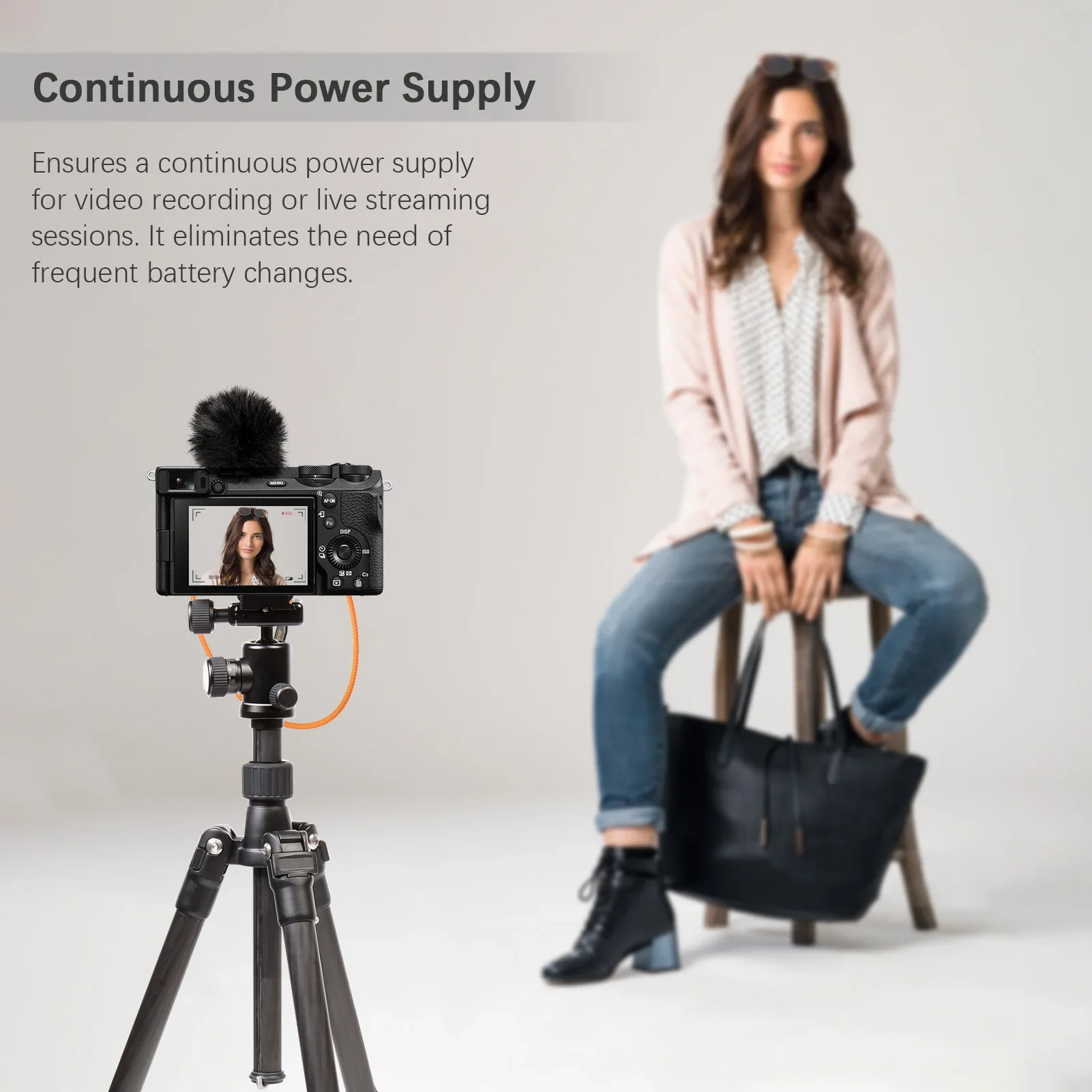 ZGCINE PD-BMD Cavo di alimentazione da USB-C a BMPCC a 2 pin Lunghezza 60 cm con cavo intrecciato per Blackmagic Pocket Camera 4K/6K e batteria con attacco a V