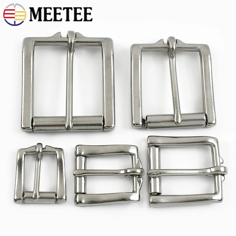 

17-34mm Stainless Steel Men Belt Buckles Leather Craft Adjustable Pin Buckle Jeans Waistband Head Garment Fastener Accessories