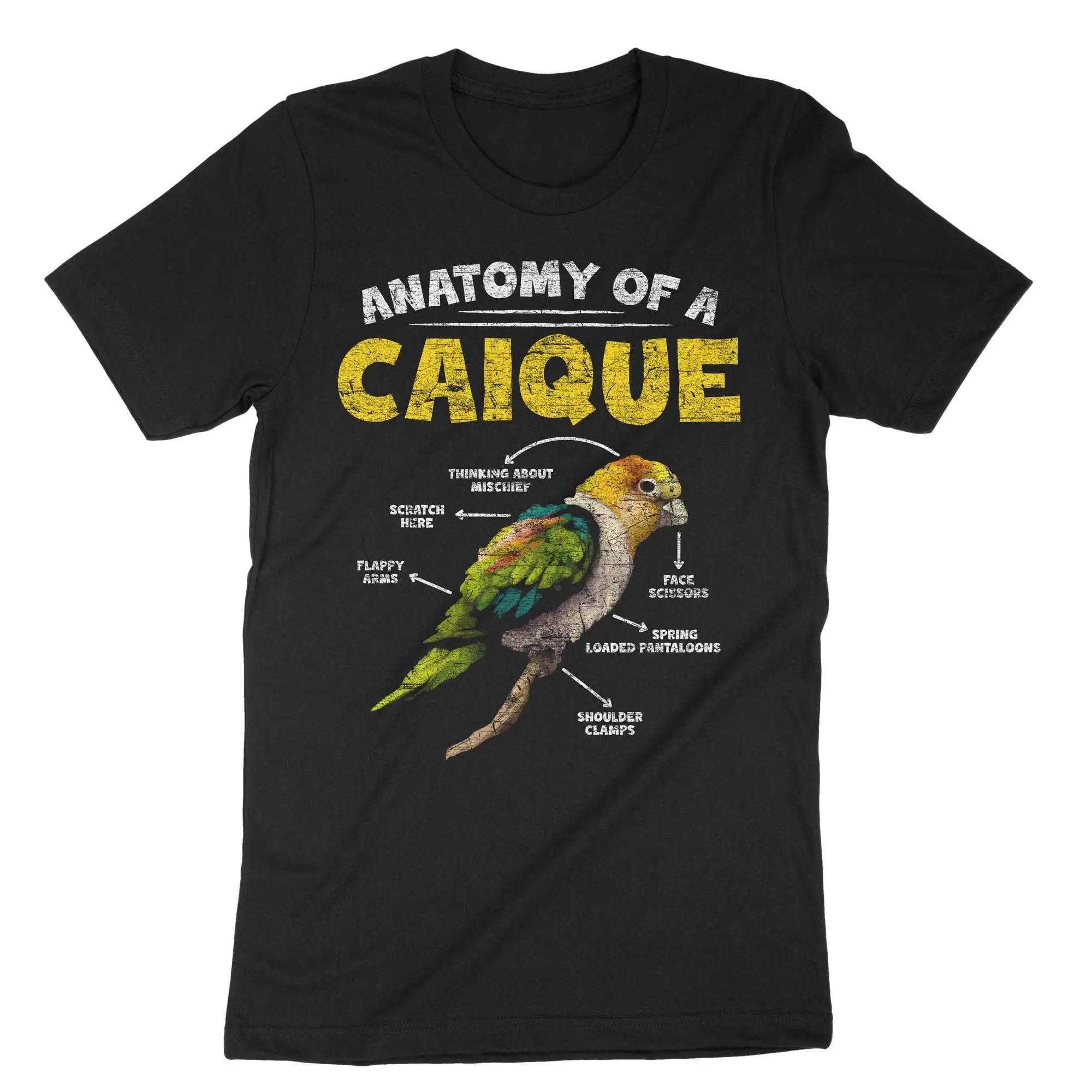 Anatomy Of A Caique Bird Funny T Shirt Owner White Bellied