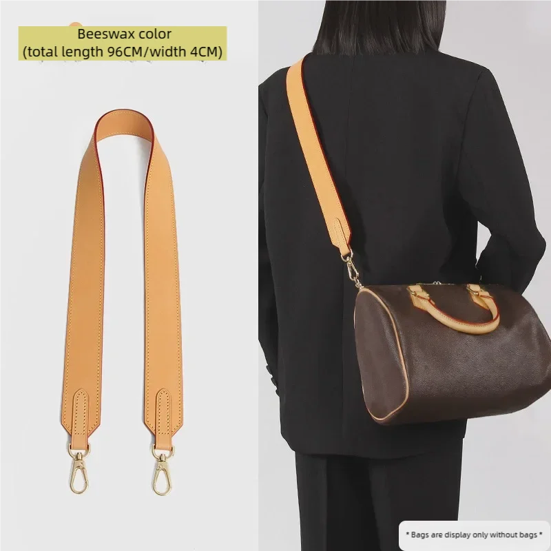 HOLIN Beeswax Color Vachetta Leather Straps Replacement Bag Shoulder Strap for Neverful Tote Handbag Width 4CM