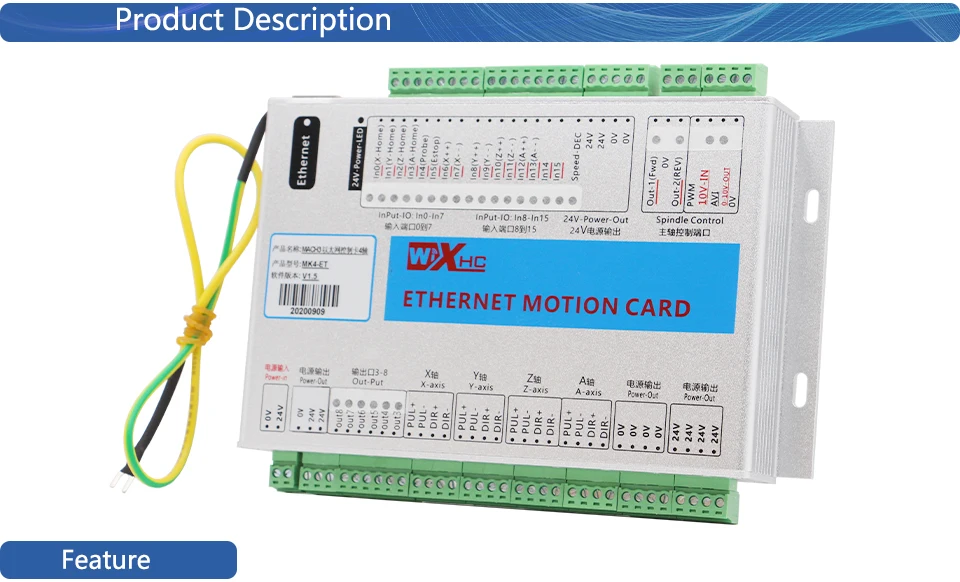 The Ethernet motion control card of the engraving machine MACH3 enables the programming of three, four or six-axis systems.