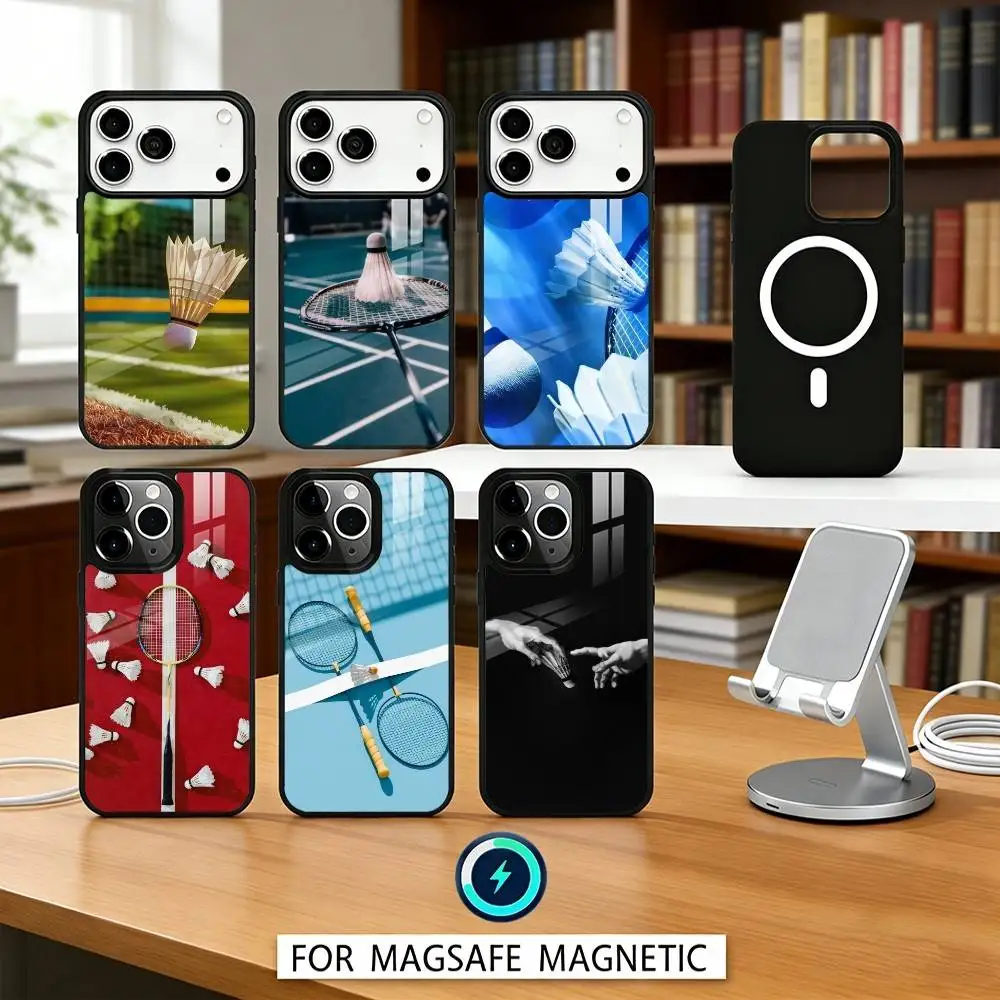 

Sports B-Badminton Cool Phone Case For iPhone17,16,15,14,13,12,Pro,Max,Magnetic For Magsafe Wireless Charging