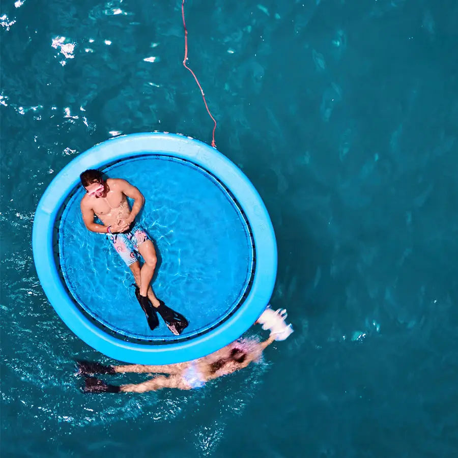 Inflatable Water Hammock With Inflatable Rafts 10ft Circular Hammock With Mesh Center Best Rated Floating Water Play