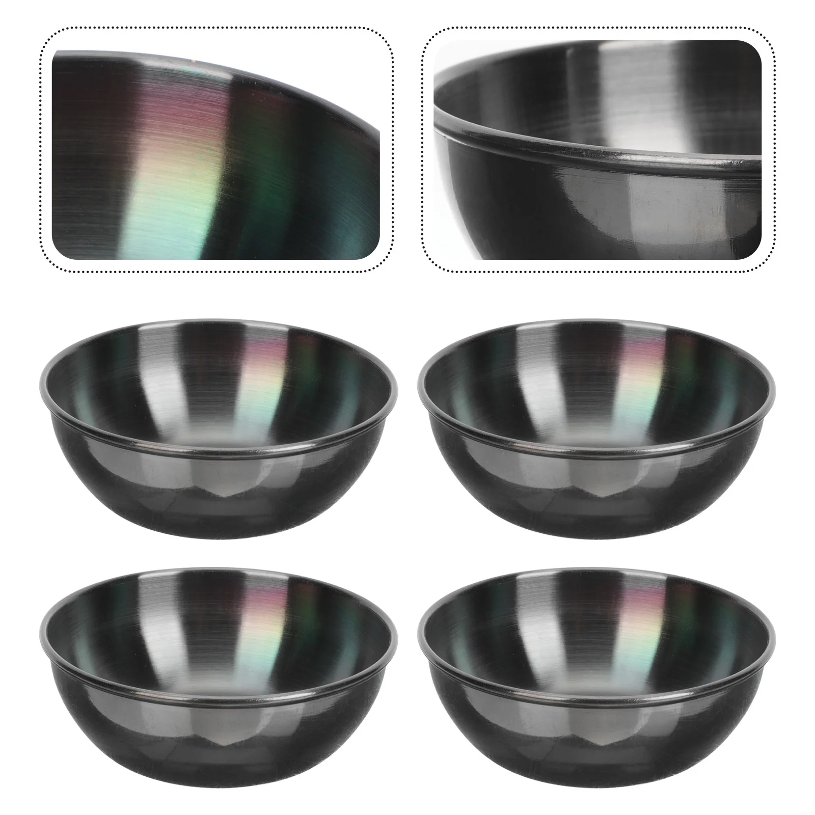 

4pcs Stainless Steel Condiment Dishes Seasoning Sauce Plates For Kitchen Dining Table Dip Dishes Vinegar Salt Sugar Spices