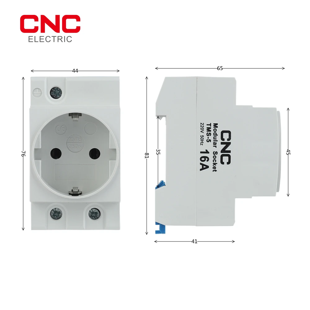 CNC TMS-5 16A 250V 50Hz Modular Socket Grounded Socket For Single-phase Power Supply Connecting Electrical Appliances