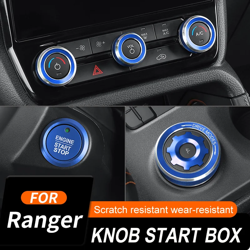 

Car Air Conditioning Switch Control Knob Decoration Cover Trim Car Interior Accessories Car-styling for Ford Ranger T9 2023 2024