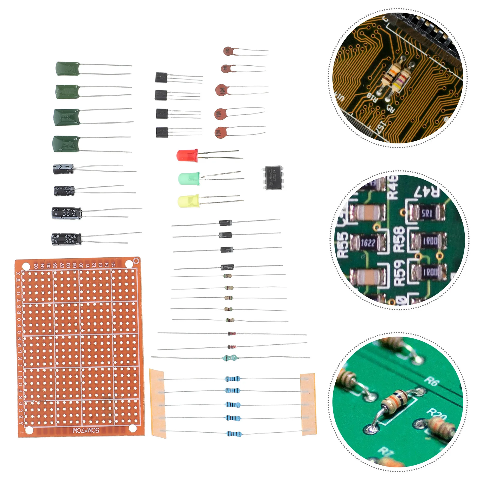 

Electronics Component Kit For Beginners Breadboard Wire Soldering Practice Training Board Plugin Electrical Skills