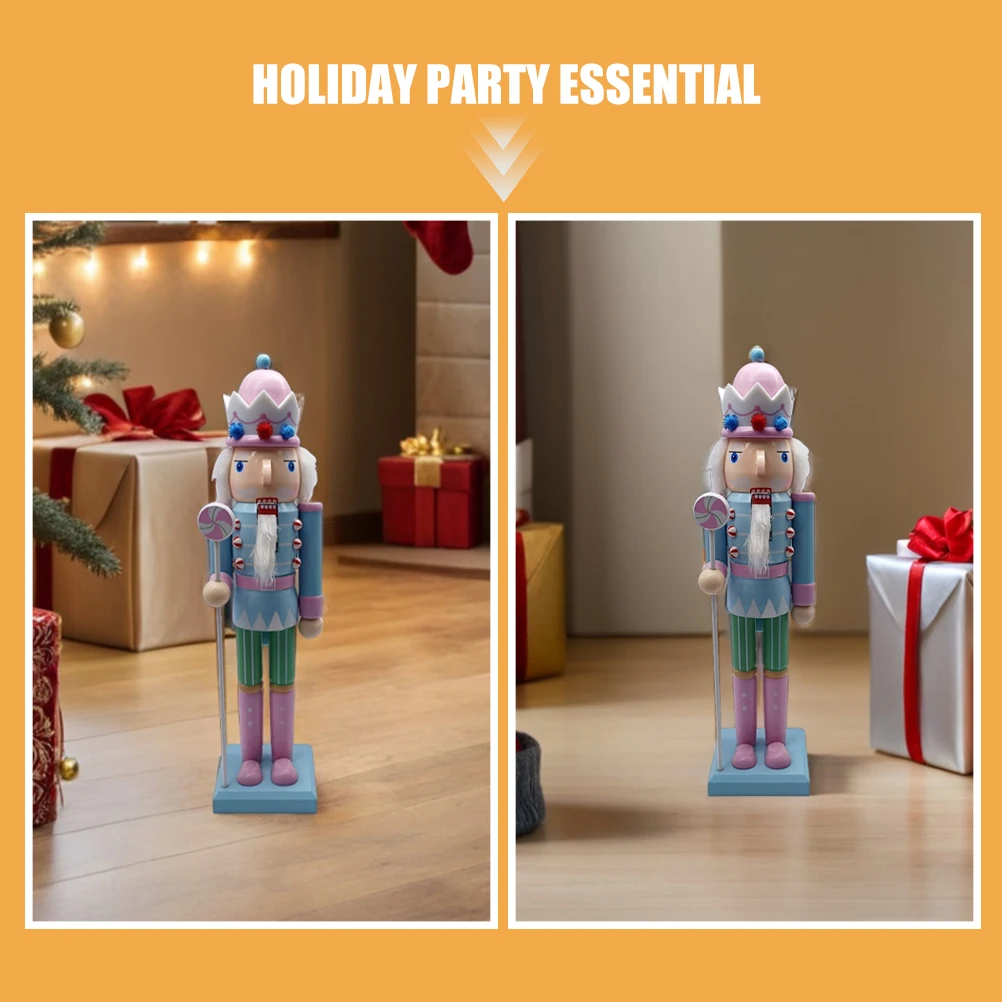 

Pastel Christmas Nutcracker Ornament Candy Colored Soldier Figures Nutcrackers Christmas Decor For Desktop Table Collection 38cm