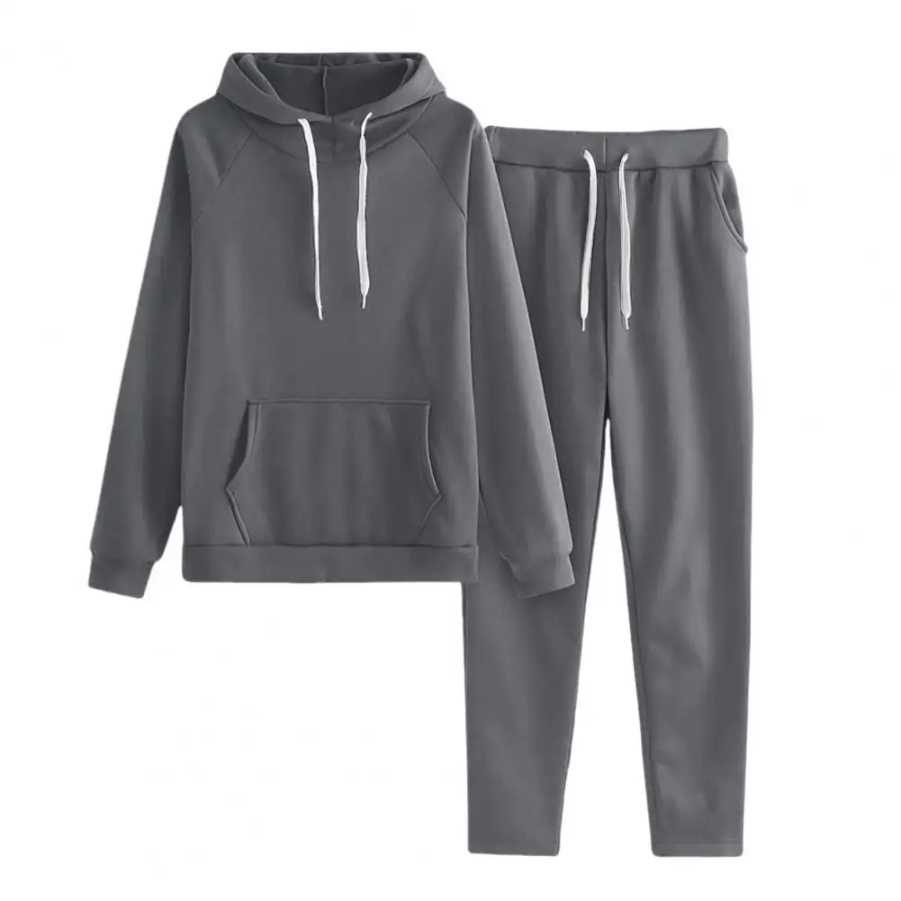 

2026 Women Hoodie Pants Suit Drawstring Long Sleeves Sport Top Elastic Waist Ankle-banded Trousers Fitness Outfit Fall Spring T