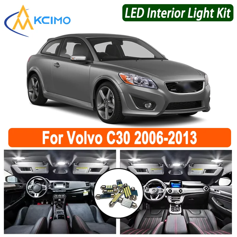 

Kcimo Enhance & Upgrade for Volvo C30 2006-2013 Interior LED Kit for Dome/Map/Trunk Lights Extremely Bright