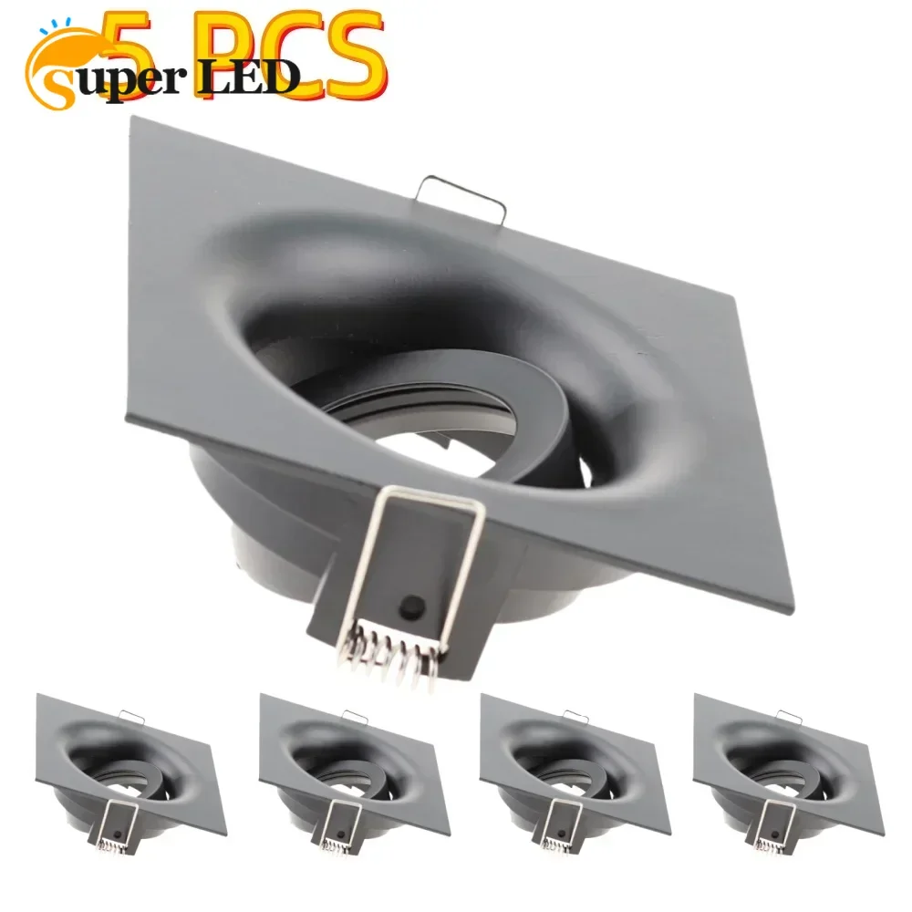 

5pcs Living Room Bedroom Dining Room GU10/MR16 Black Square Spot Light Led Downlight Light Ceiling Spotlight Recessed