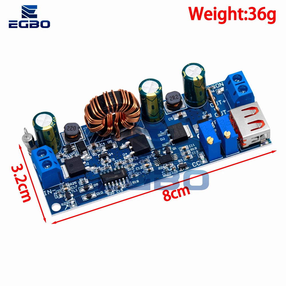 DC DC Step Up Boost Converter 2-24v to 3-30v 4A 80w CC CV Power Module Adjustable Regulated power supply 3.7V 6V 9V 12V With USB