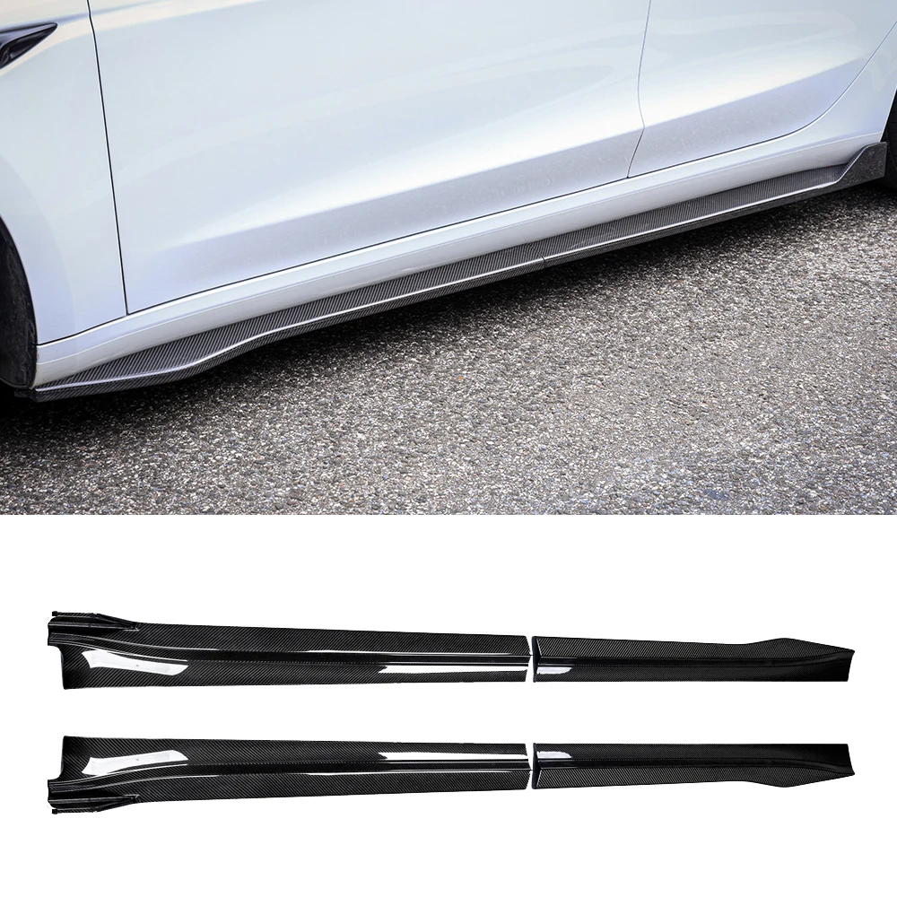 Per il nuovo modello Tesla 3 2023 2024 minigonne laterali kit corpo in fibra di carbonio protezioni accessori di protezione decorazione modifica