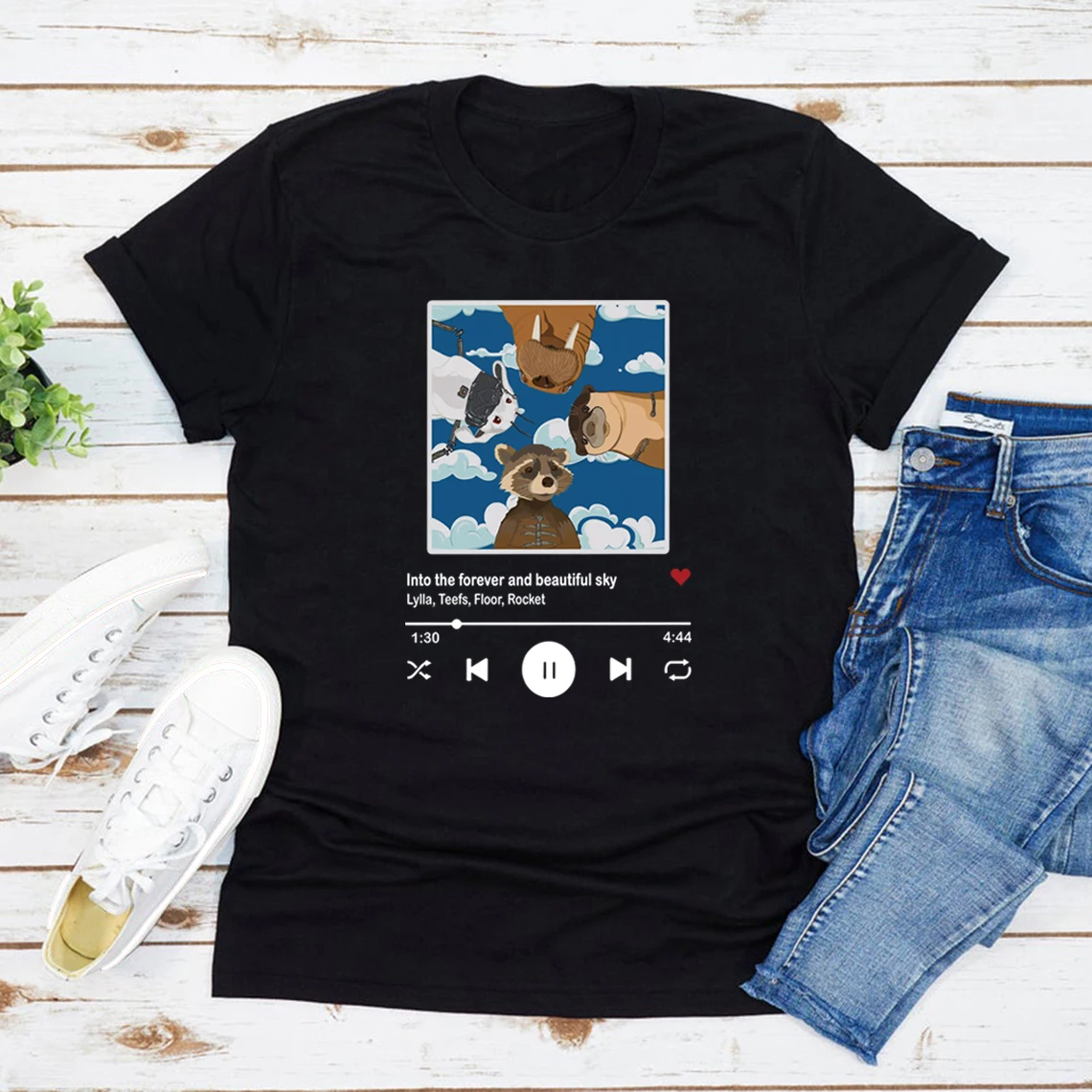 Lylla Rocket Floor Teefs T-shirt Into The Forever and Beautiful Sky T Shirt Rocket and Friends Tshirts Cute Graphic T Shirts