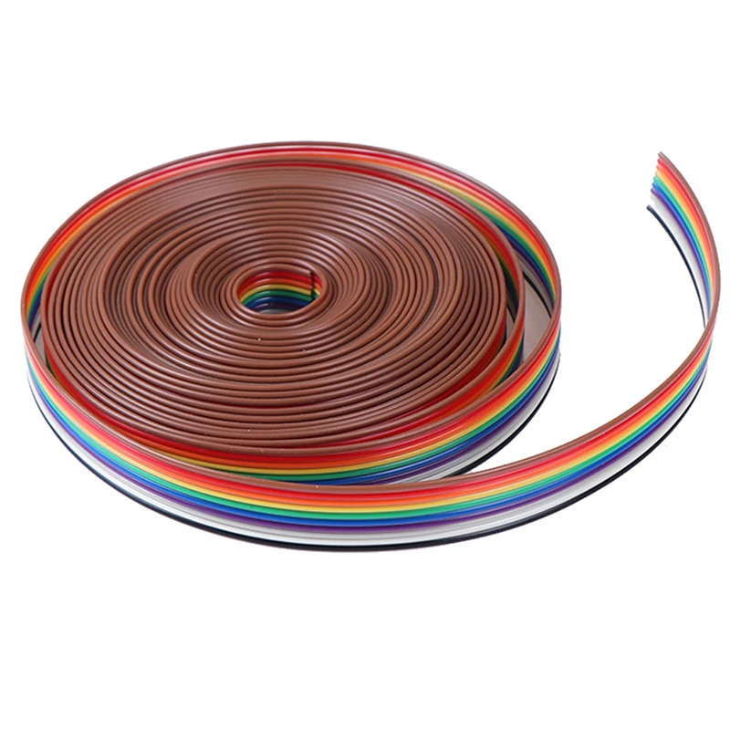 5meters/lot Ribbon Cable 10WAY Flat Color Rainbow Ribbon Cable Wire Rainbow Cable 10P Ribbon Cable