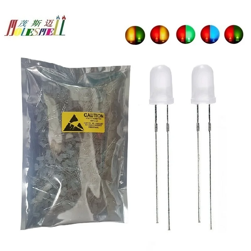 1000pcs 5mm 2-Pin LED Red/Yellow Red/Blue Red/Green Yellow/Green Bi-color Diffused Dual Bi-Color Polar Changing Leds
