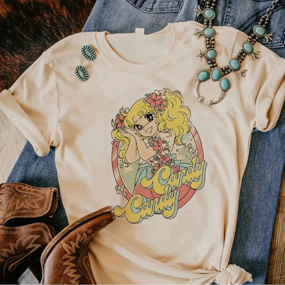 Candy Candy Tee women designer tshirt female comic designer Japanese clothes