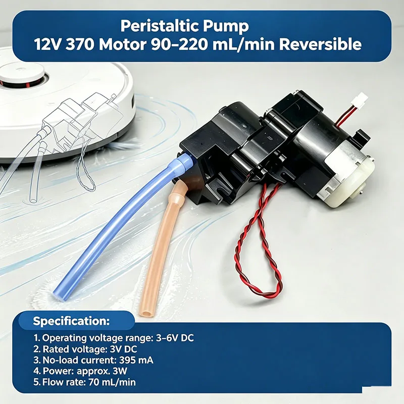 280 Peristaltic Pump DC 3V 5V 6V High-Pressure Self-Prim Ing Pump with PWM Speed Controller for Sweeper Robot 70mL/min