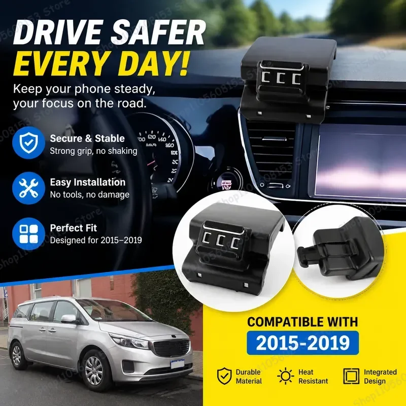 For Kia Carnival Sedona 2015–2019 Car Phone Mount Adjustable GPS Holder Navigation Stand Hands-Free Auto Accessory Dashboard